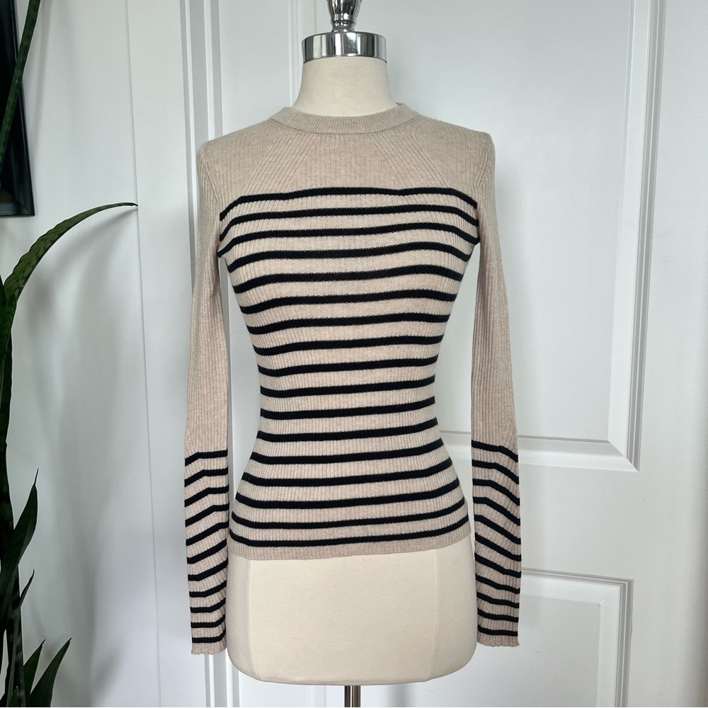 Rag & Bone Cashmere Striped Ribbed Sweater - Picture 2 of 8